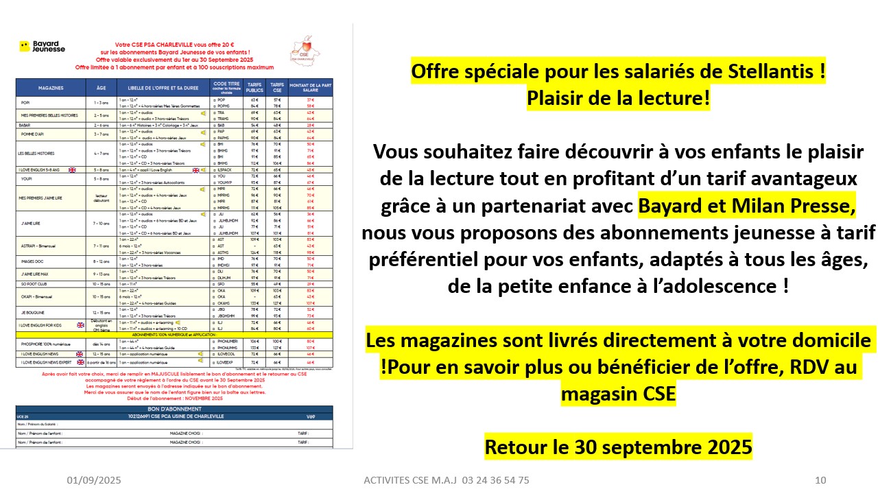 BAYARD PRESSE PARTENARIAT CSE