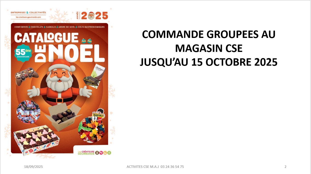 CHOCOLATS COMMANDE GROUPEES AU MAGASIN CSE JUSQU’AU 15 OCTOBRE 2025