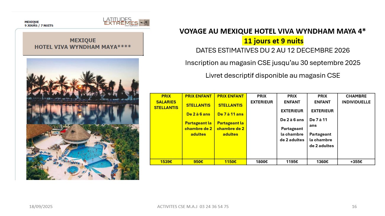 VOYAGE AU MEXIQUE HOTEL VIVA WYNDHAM MAYA 4*