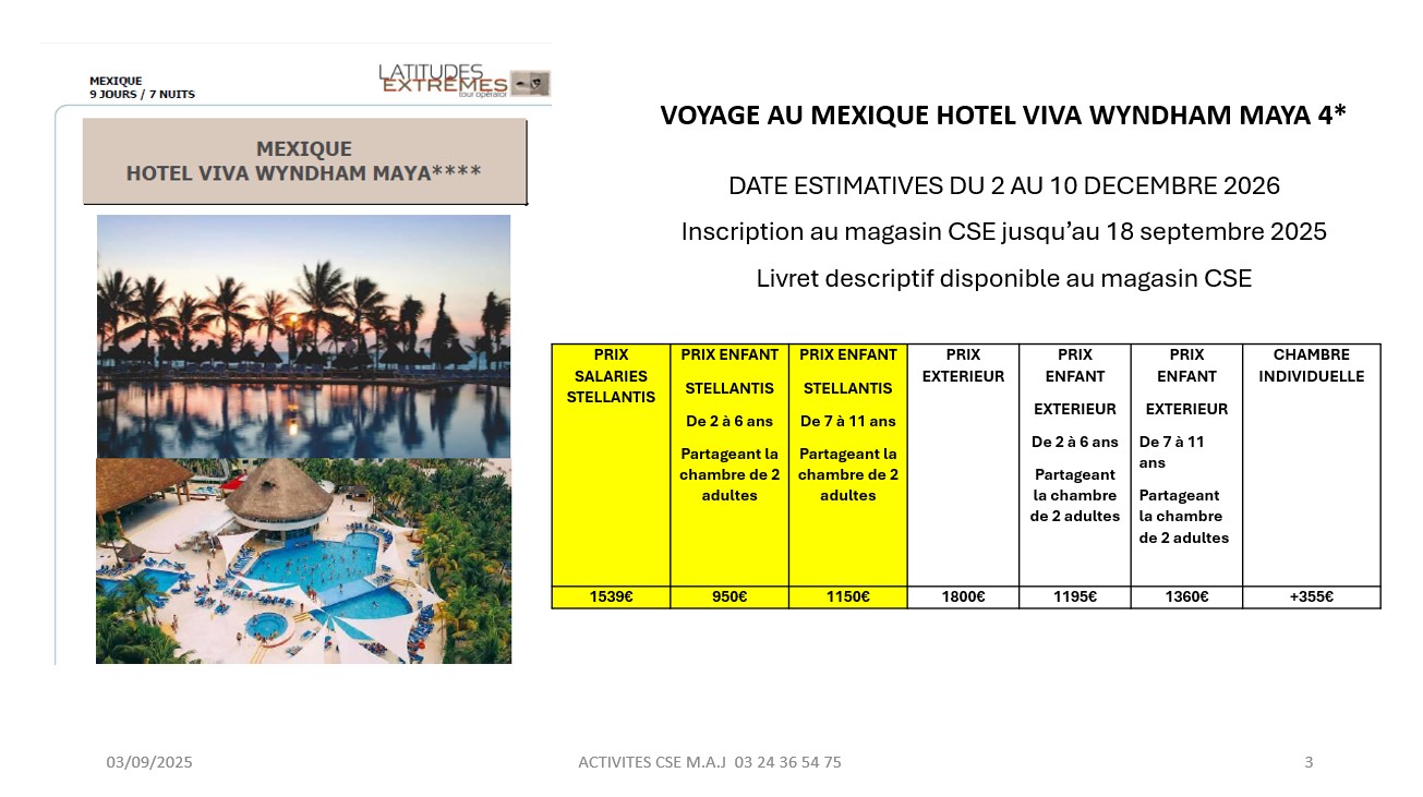 VOYAGE AU MEXIQUE HOTEL VIVA WYNDHAM MAYA 4*