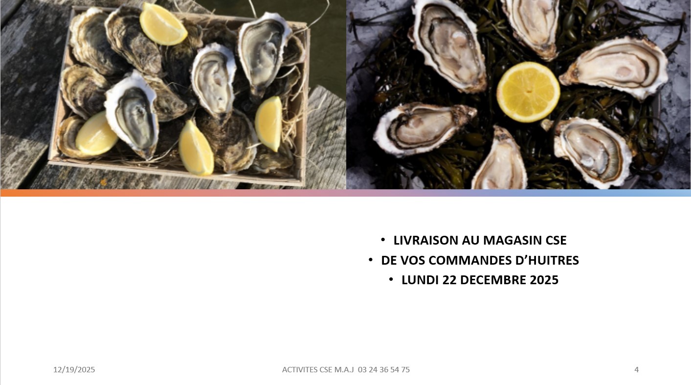 LIVRAISON DES COMMANDES D&rsquo;HUITRES
