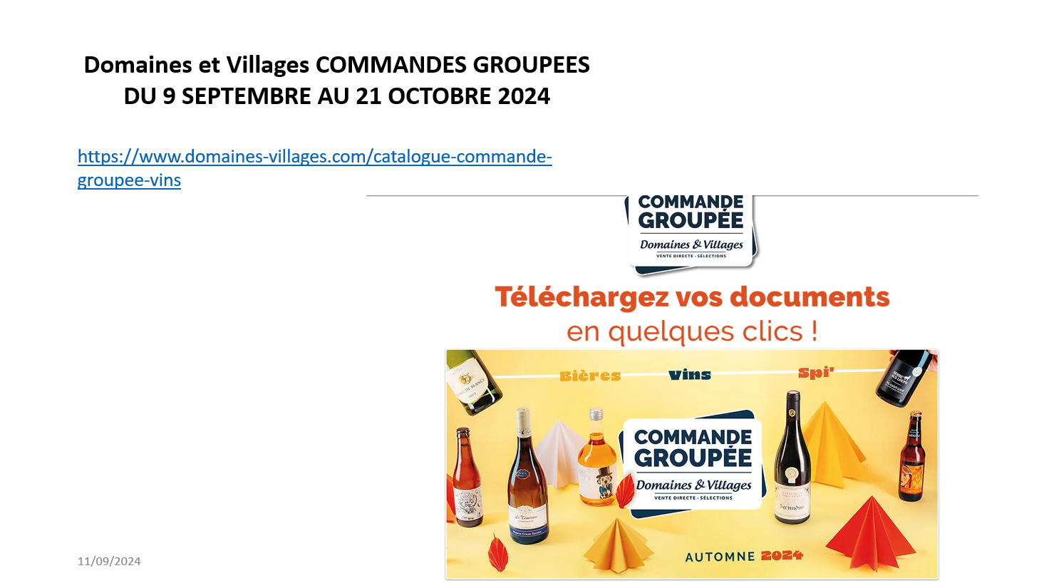 commande groupée de vin DOMAINE ET VILLAGE