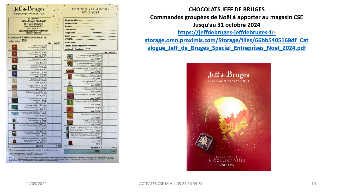 Chocolats JEFF DE BRUGES