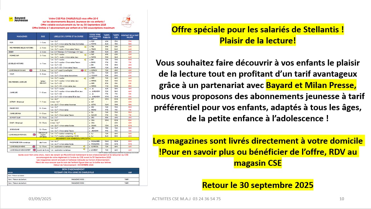 Offre spéciale pour les salariés de Stellantis !