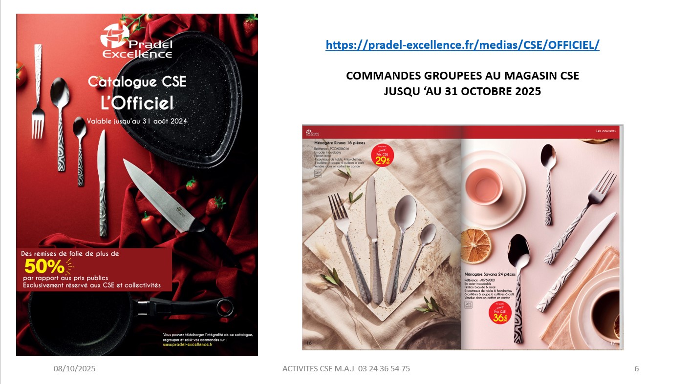 COMMANDES GROUPEES AU MAGASIN CSE