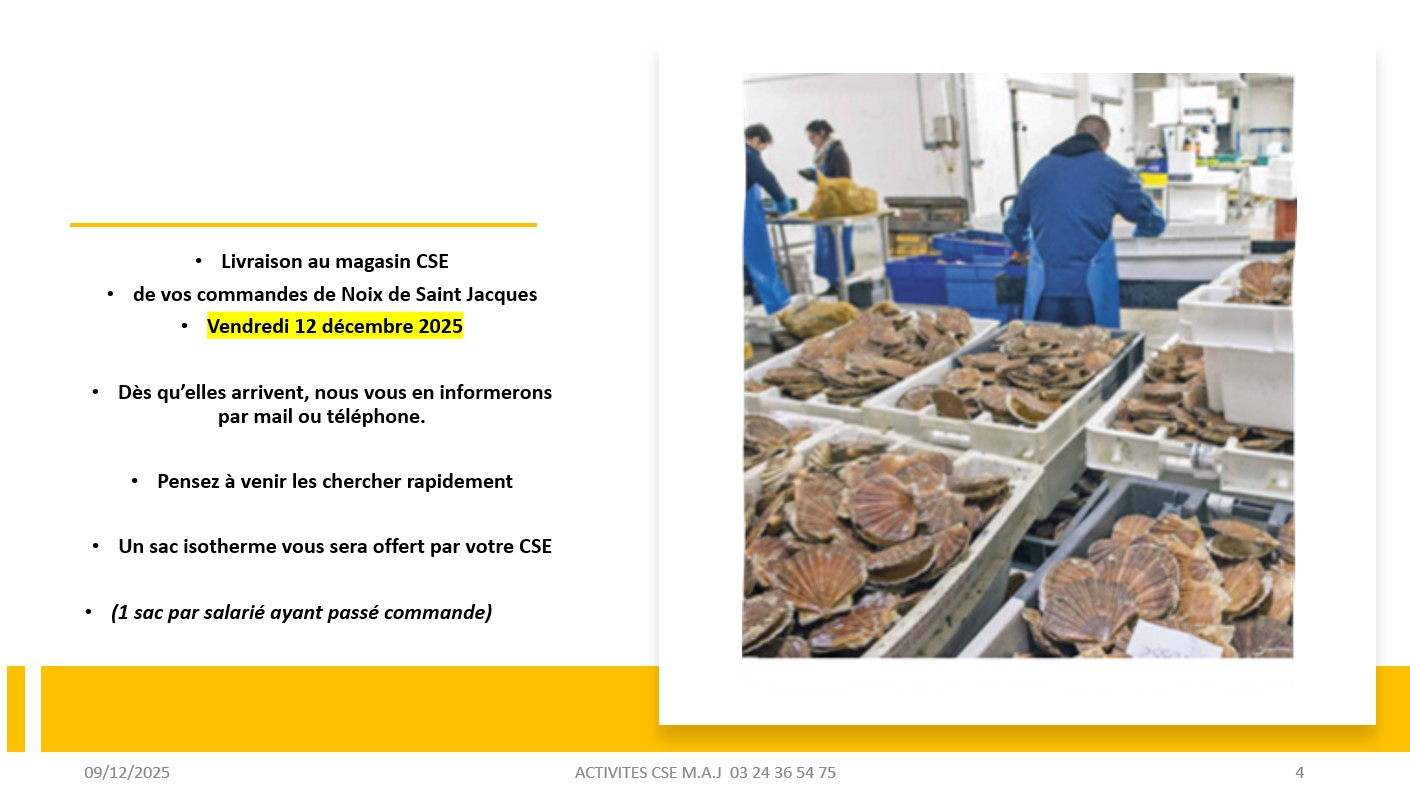 •Livraison au magasin CSE