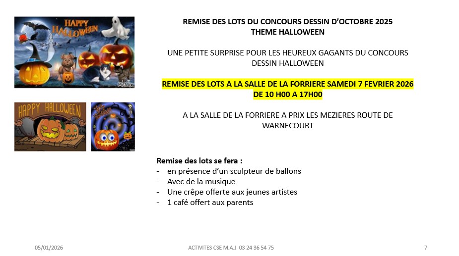 LOTS DU CONCOURS DESSIN