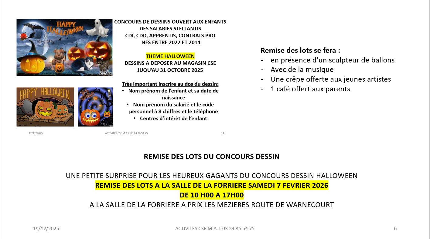 LOTS DU CONCOURS DESSIN