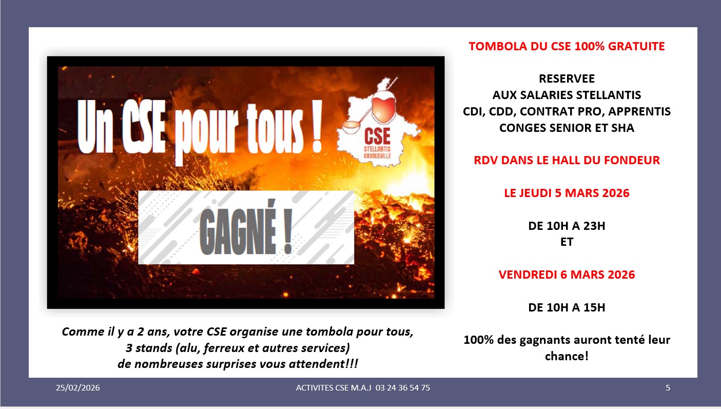 TOMBOLA DU CSE 100% GRATUITES